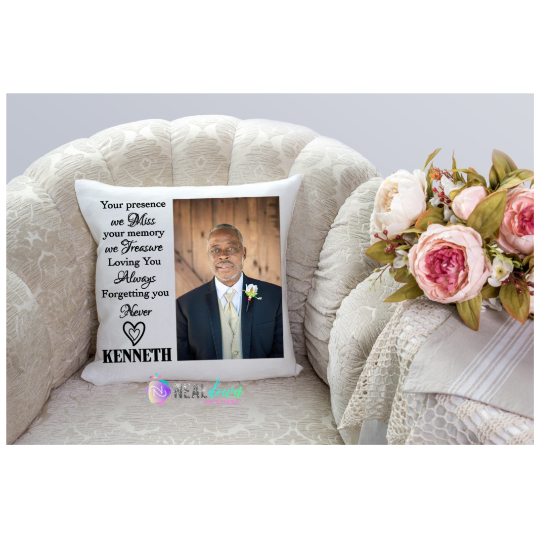 Custom Photo Memorial Throw Pillow