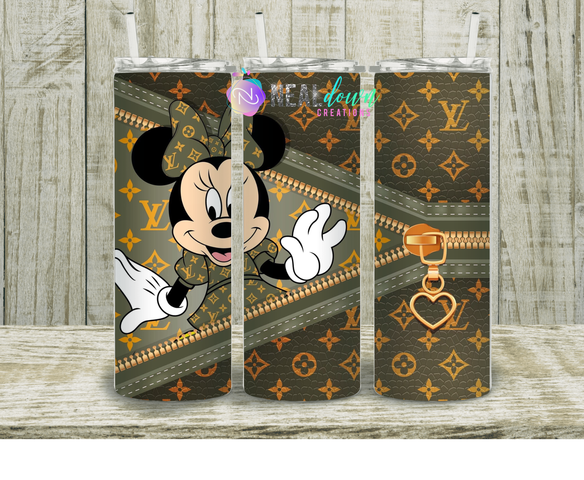 Military Green and Deep Gold Love Tumbler