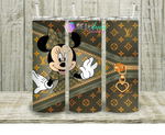 Load image into Gallery viewer, Military Green and Deep Gold Love Tumbler
