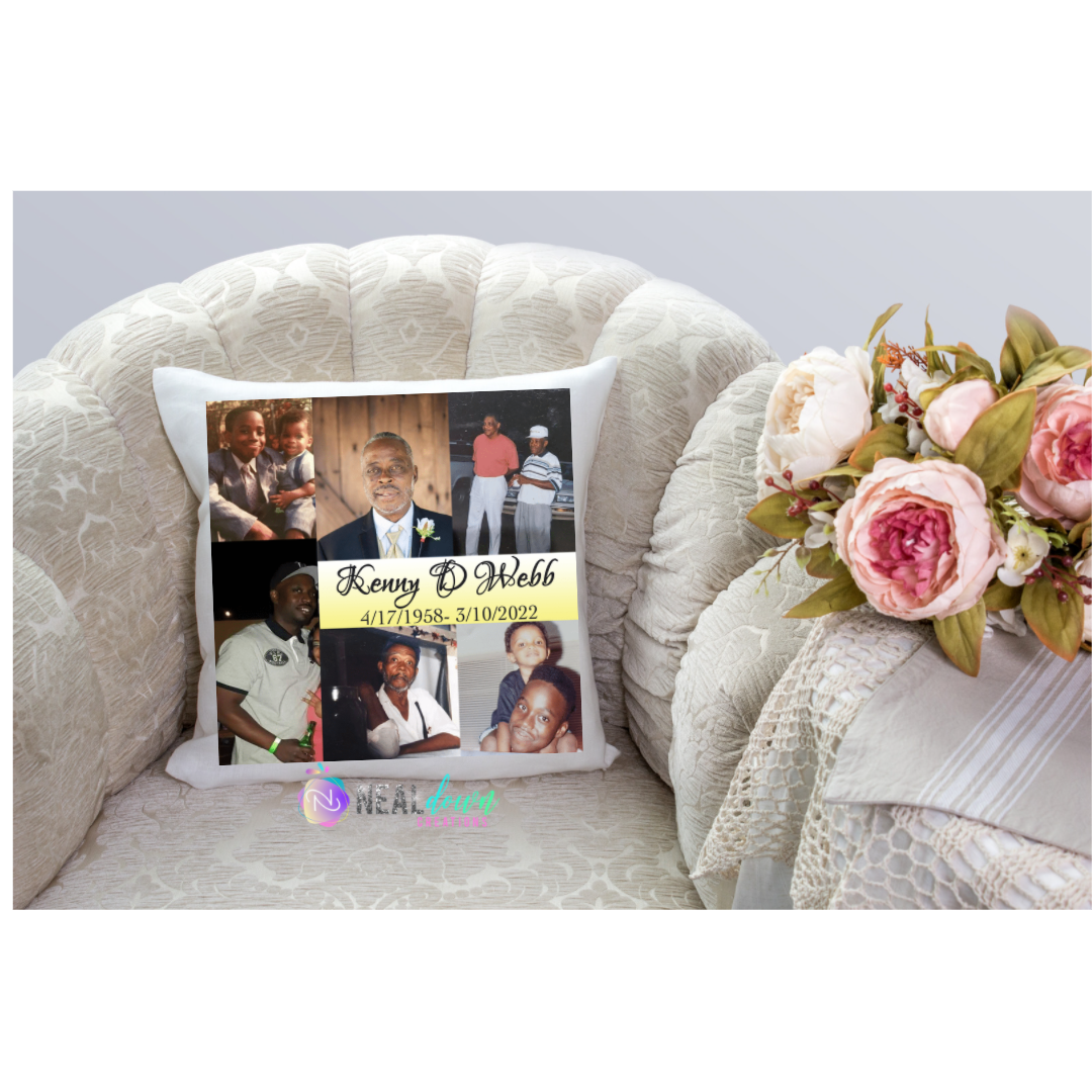 Custom Memorial Throw Photo Pillow