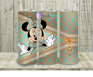 Tan and Teal LoVe Tumbler